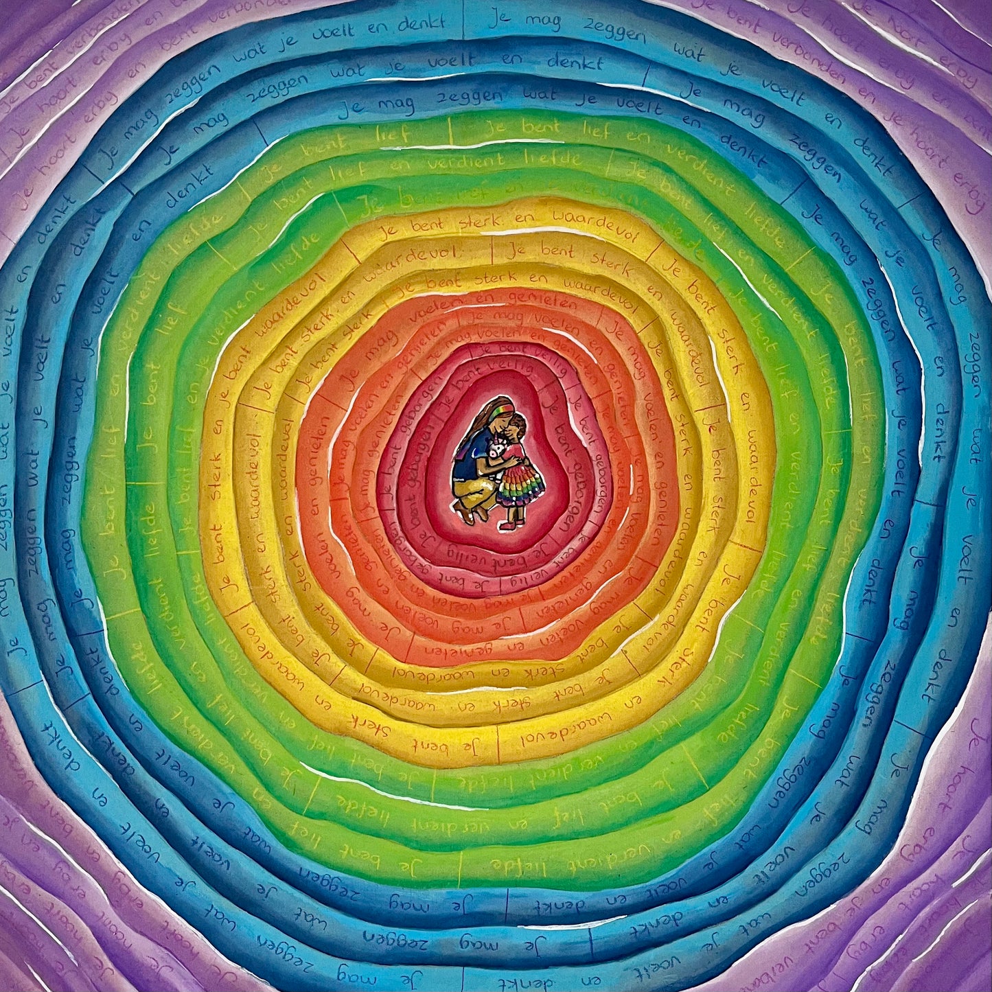 Originele schilderij - Regenbooghart