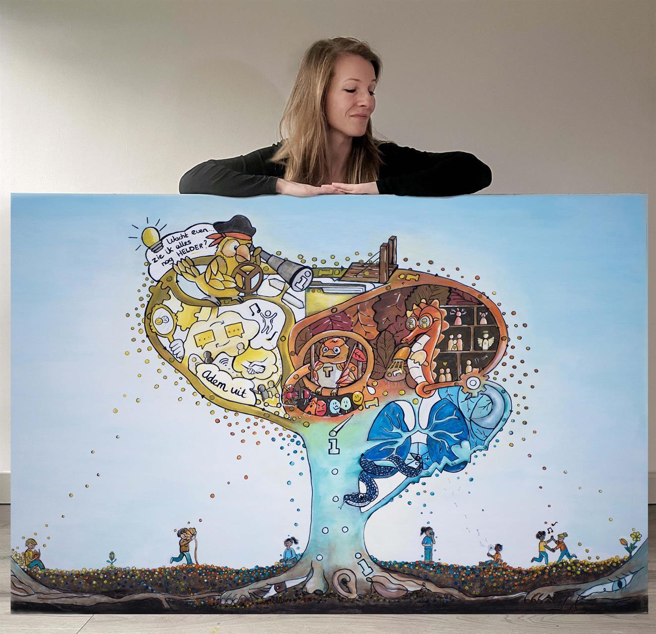 Originele schilderij - Het Brein als Boom