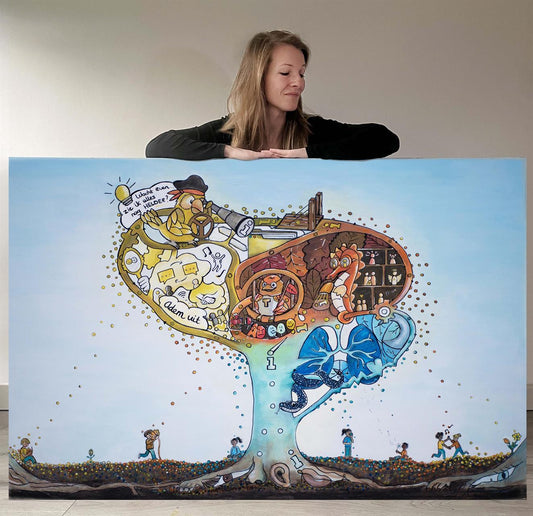 Originele schilderij - Het Brein als Boom