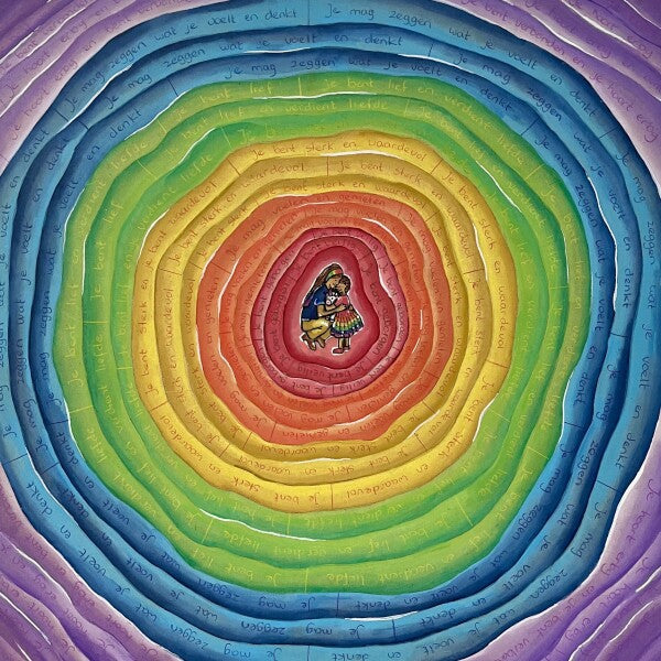 Poster - Regenbooghart - 50x50 cm