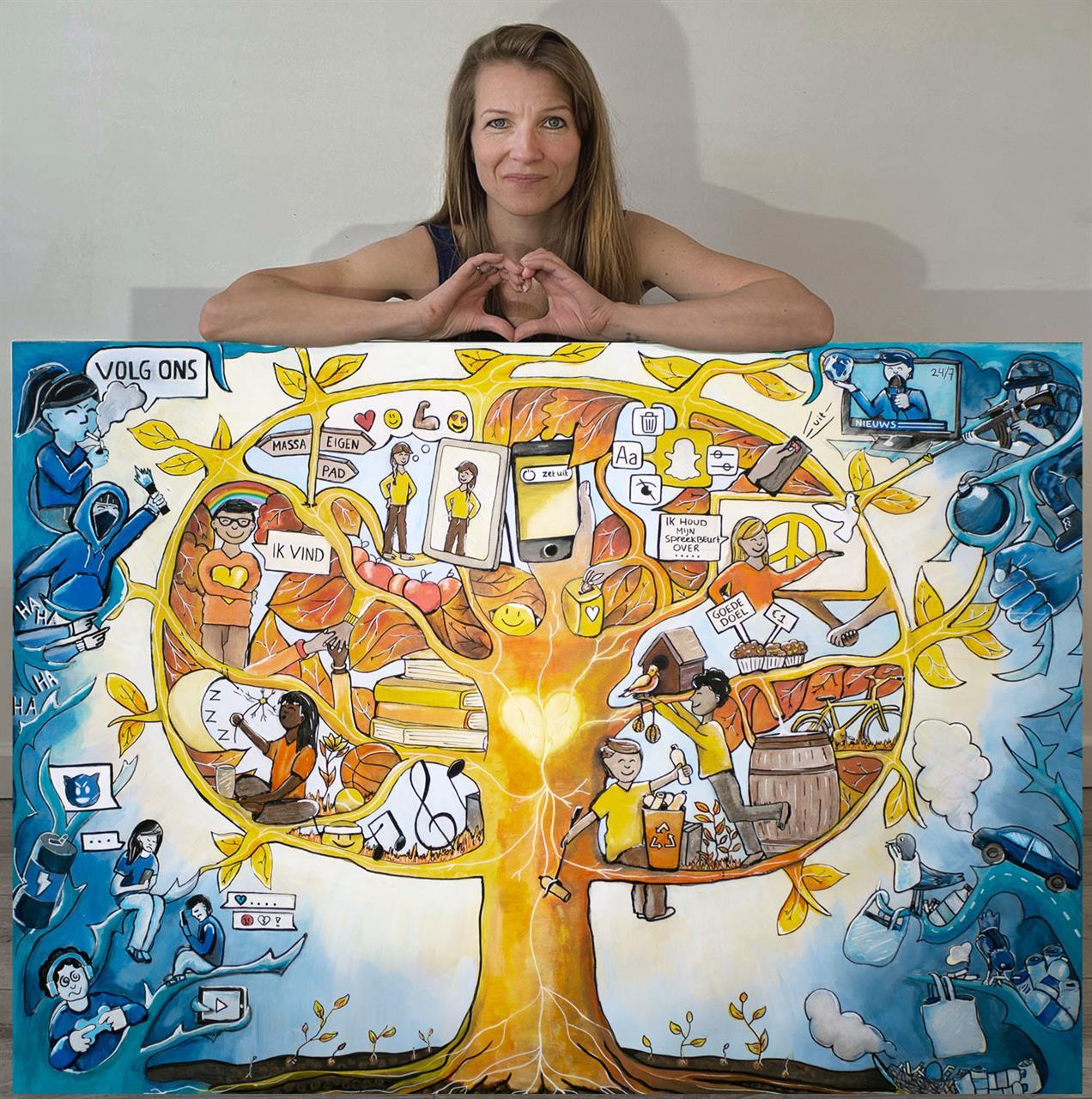 Originele schilderij - De Boom van Invloed