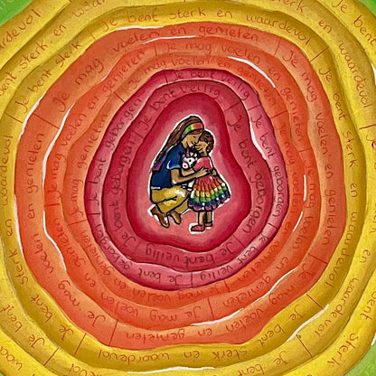 Originele schilderij - Regenbooghart