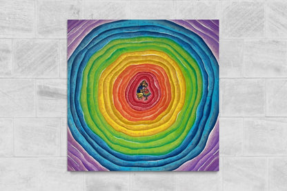 Poster - Regenbooghart - 50x50 cm