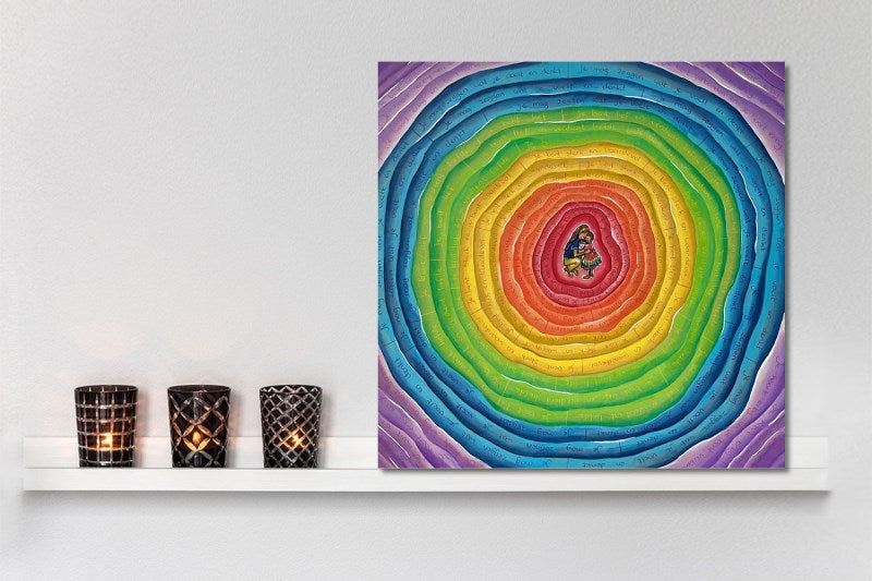 Poster - Regenbooghart - 50x50 cm