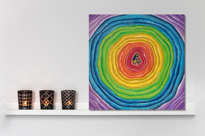 Poster - Regenbooghart - 50x50 cm