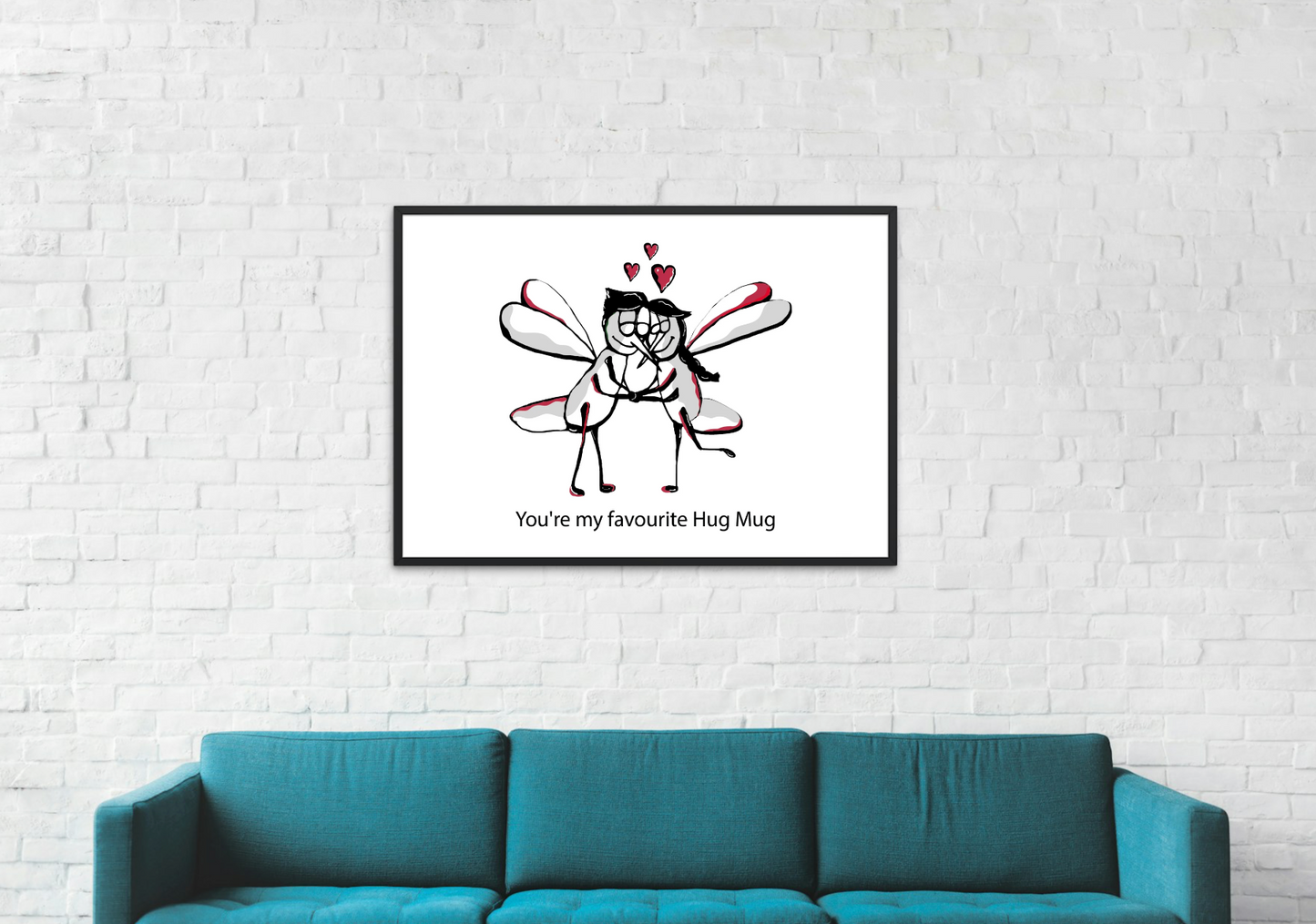 Ingelijste poster. 'You're my favourite Hug Mug'