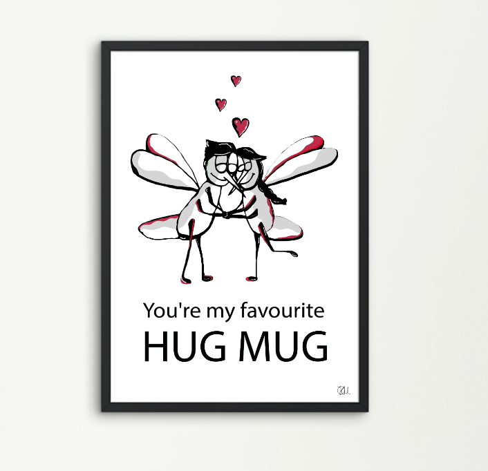 Ingelijste poster. 'You're my favourite Hug Mug'